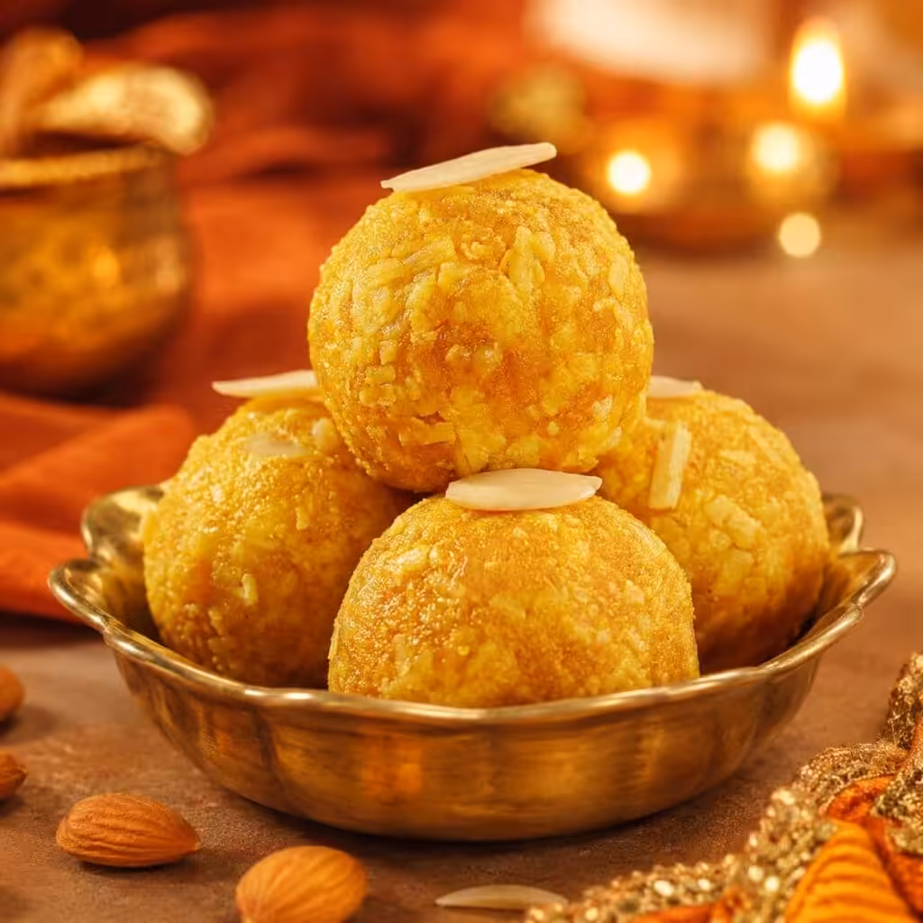 Maowa laddu ivory khoya spheres with pistachio - Manha Sweets