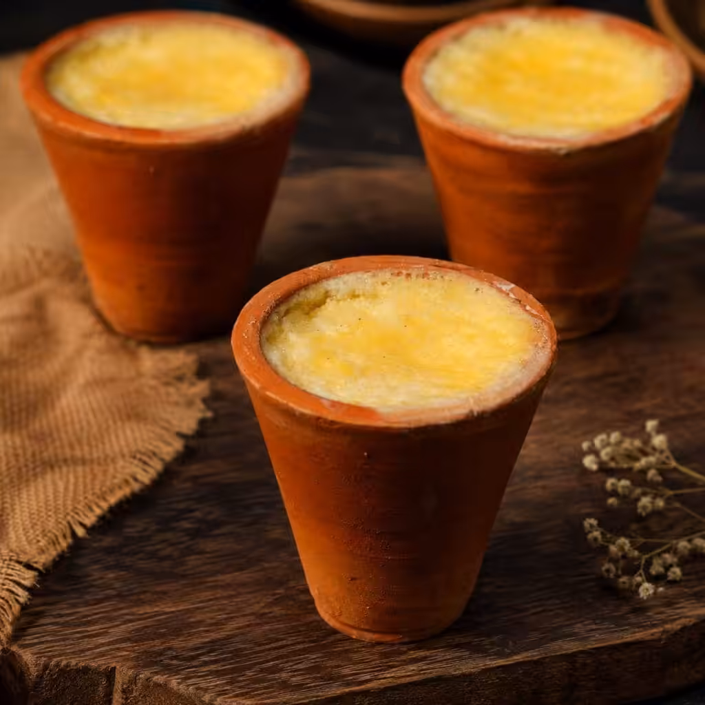 Shahi doi in terracotta kulhad glass - Manha Sweets Bogura